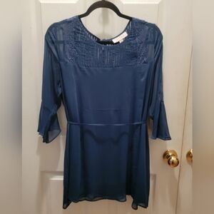 Jessica Simpson Maternity Dark Blue 3/4 Sleeve Blouse - Size XL